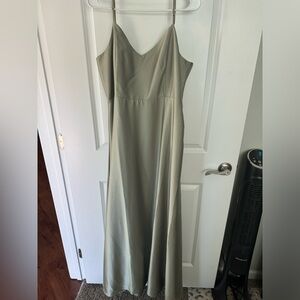 Never worn Moss green satin dress